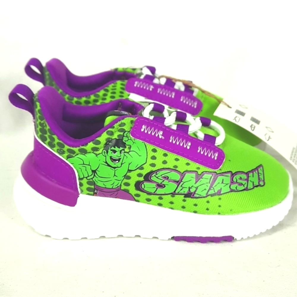 Adidas Kid Racer T21 Marvel Superhero I Toddler Shoes Size 5.5 K Green Purple